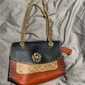 Coach Parker Bag with Gold Chain
